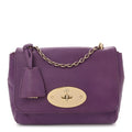 Small Classic Grain Calfskin Small Lily Flap Heather