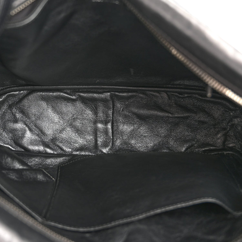 Metallic Aged Calfskin Quilted Large Reissue Camera Case Silver