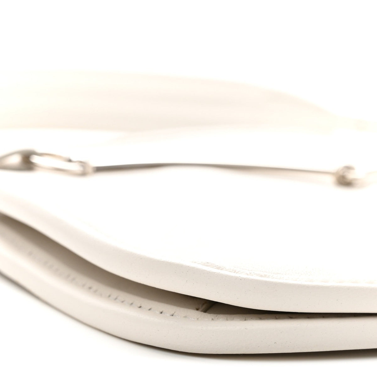 Calfskin Horsebit Slim Shoulder Bag White
