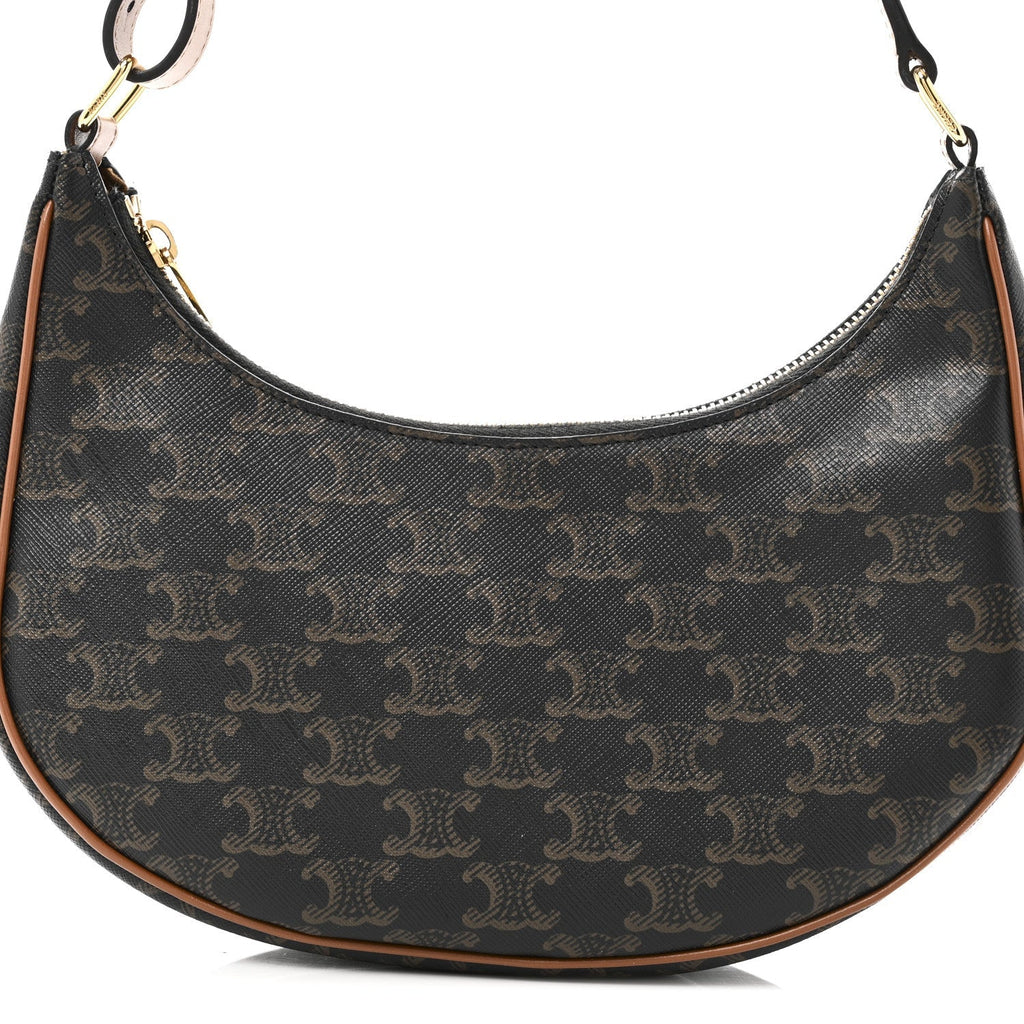 Triomphe Canvas Calfskin Ava Shoulder Bag Tan