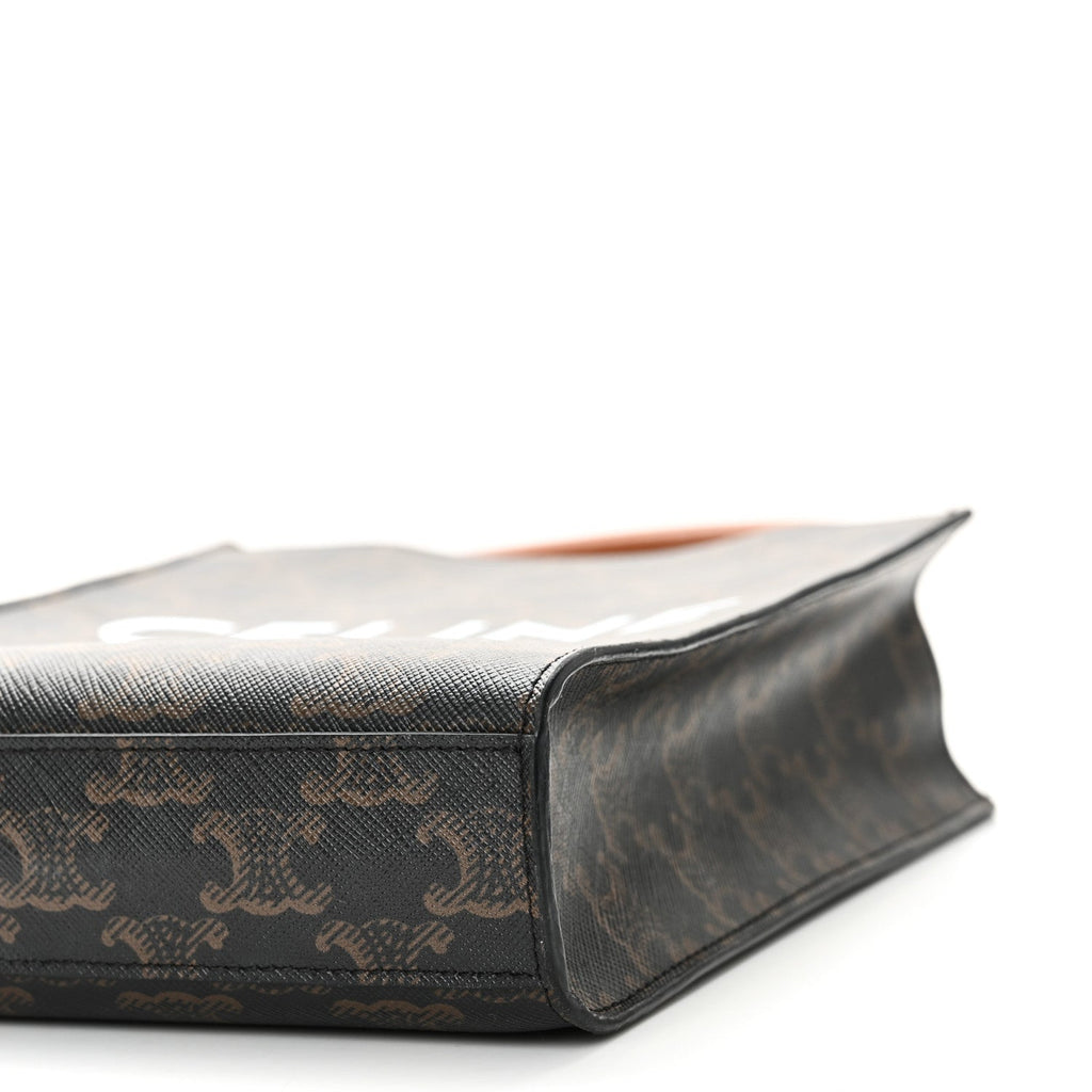 Triomphe Canvas Calfskin Mini Vertical Cabas Tan