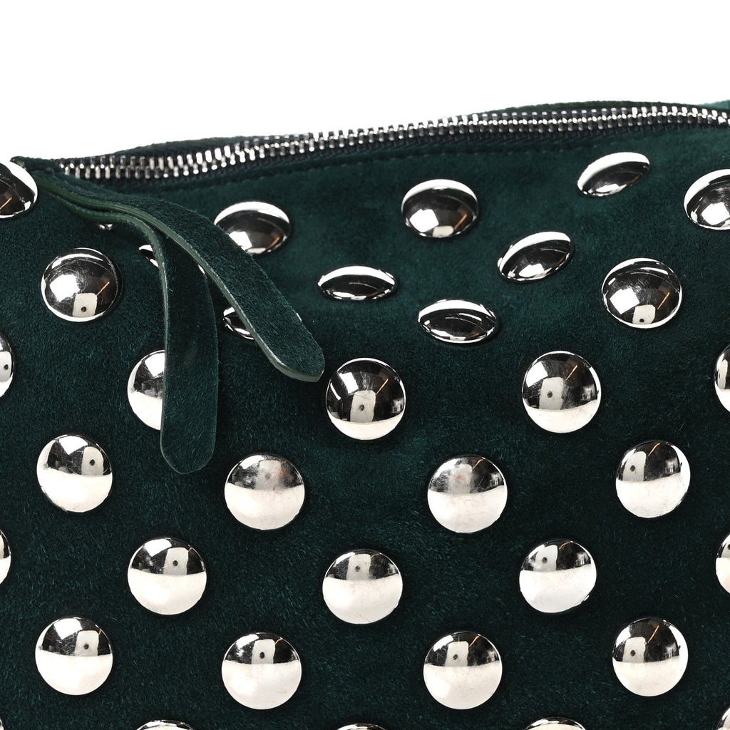 Suede Studded Small Elena English Green