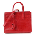 Calfskin Crocodile Embossed Baby Sac de Jour Eros Red