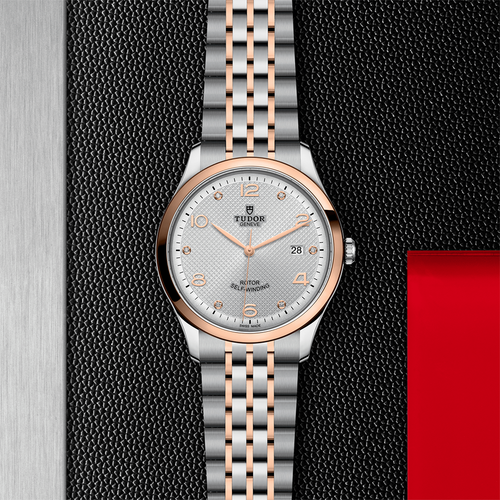 1926 Rose Gold Two-Tone 41mm - Silver, Diamond-Set on Bracelet