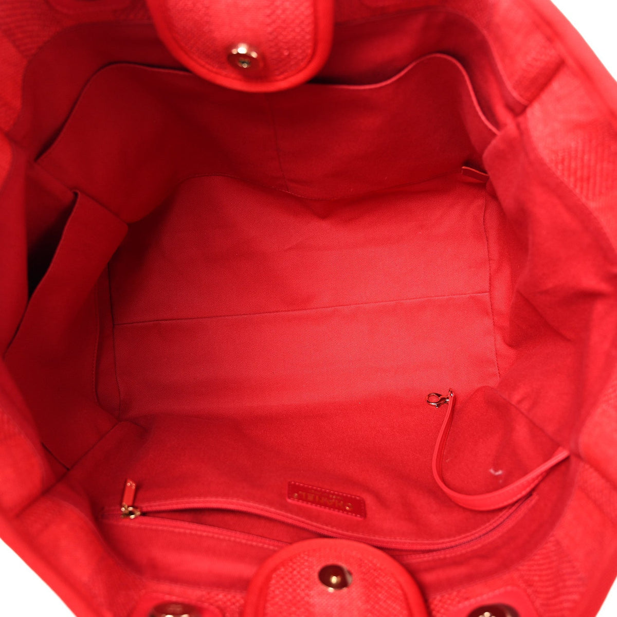 Mixed Fibers Striped Medium Deauville Tote Red