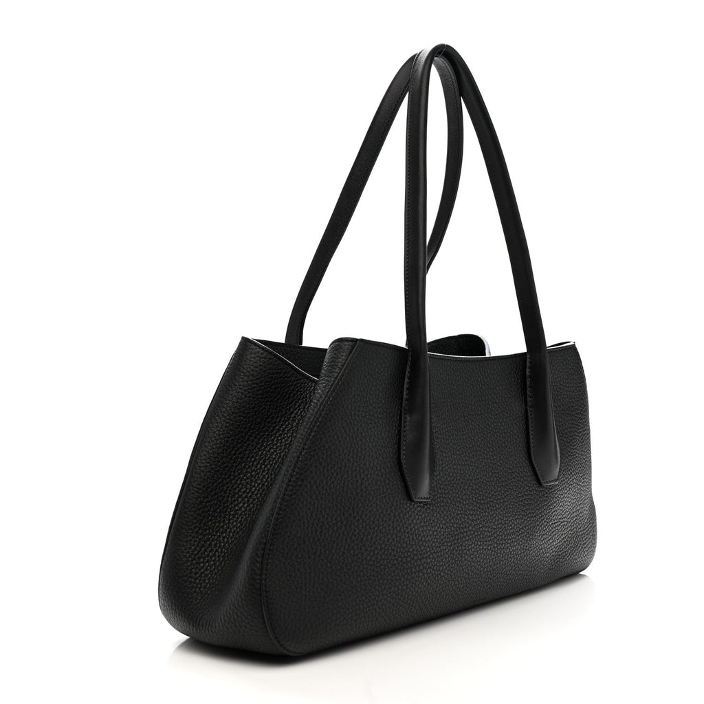 Grained Calfskin Alger Shoulder Bag Black