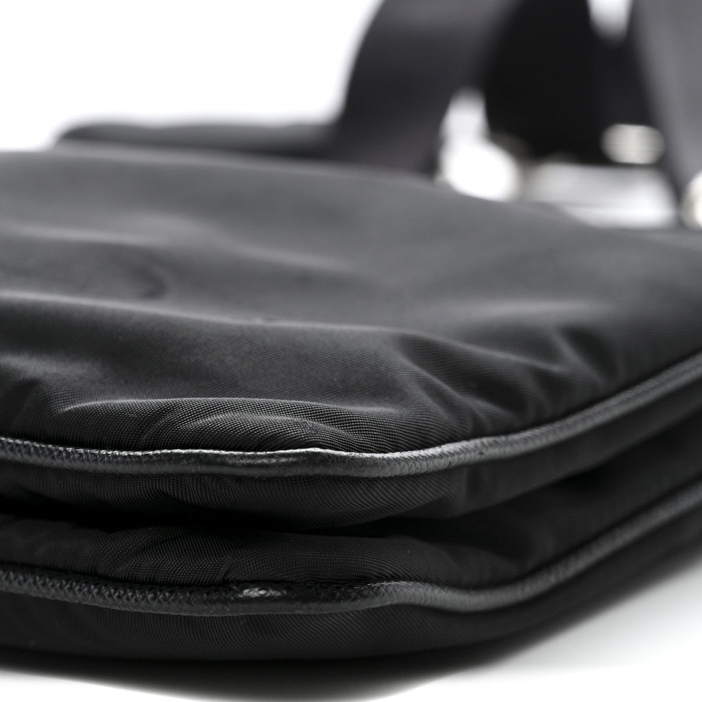 Re-Nylon Saffiano Re-Edition 2000 Double Zip Crossbody Bag Black