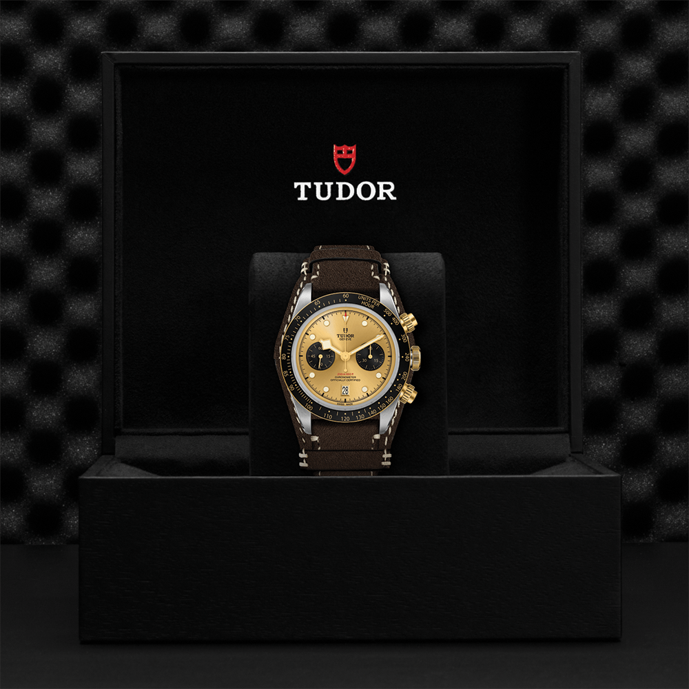 Black Bay Chrono S&G 41mm - Champagne on Brown Leather Strap