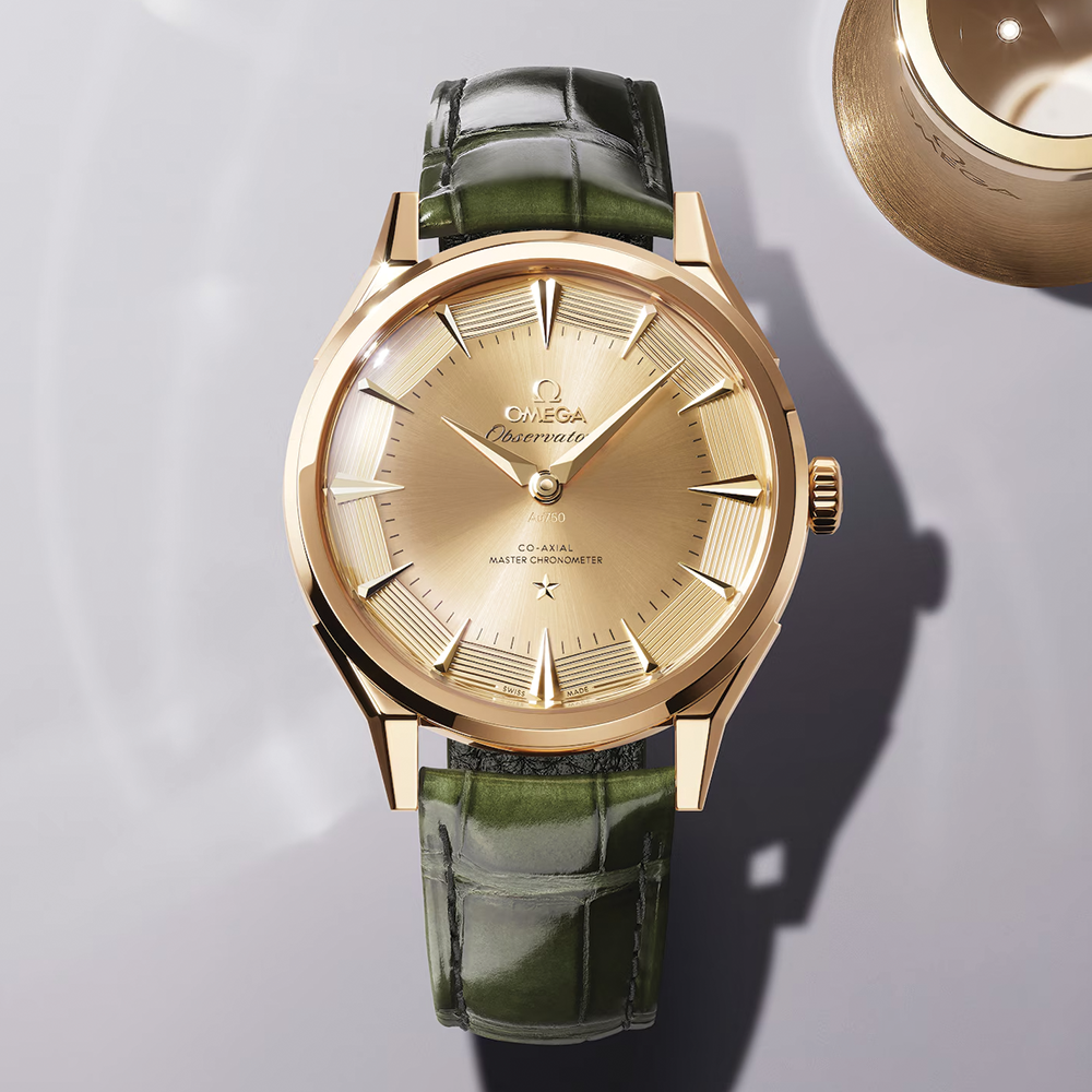 Constellation Observatory Moonshine™ Gold 39.4mm - Gold on Leather Strap