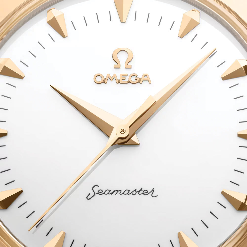 Seamaster Heritage Milano Cortina 2026 Moonshine‚ Gold 37mm - White on Leather Strap
