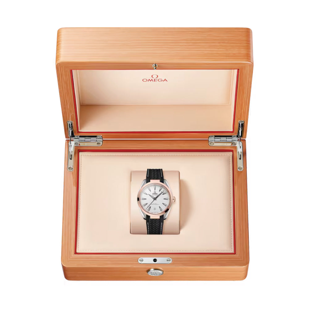 Seamaster Aqua Terra 150M Steel and Sedna™ Gold 41mm - Silver on Rubber Strap