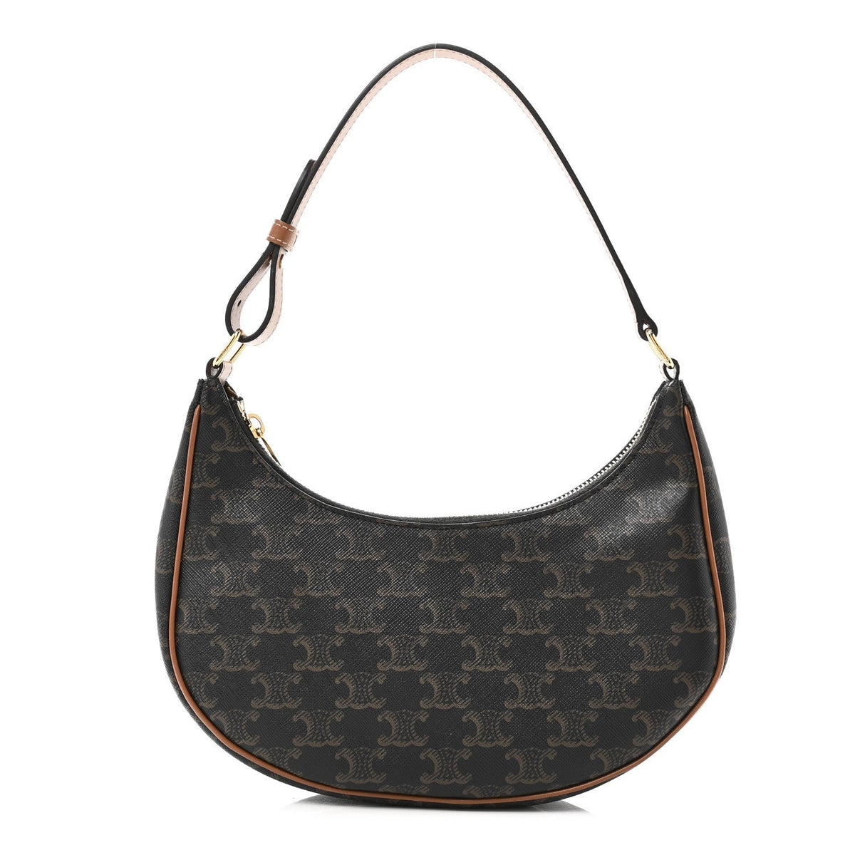 Triomphe Canvas Calfskin Ava Shoulder Bag Tan