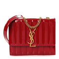 Patent Calfskin Matelasse Vicky Chain Wallet Rouge Eros