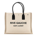 Linen Calfskin Small Rive Gauche Tote Optic White