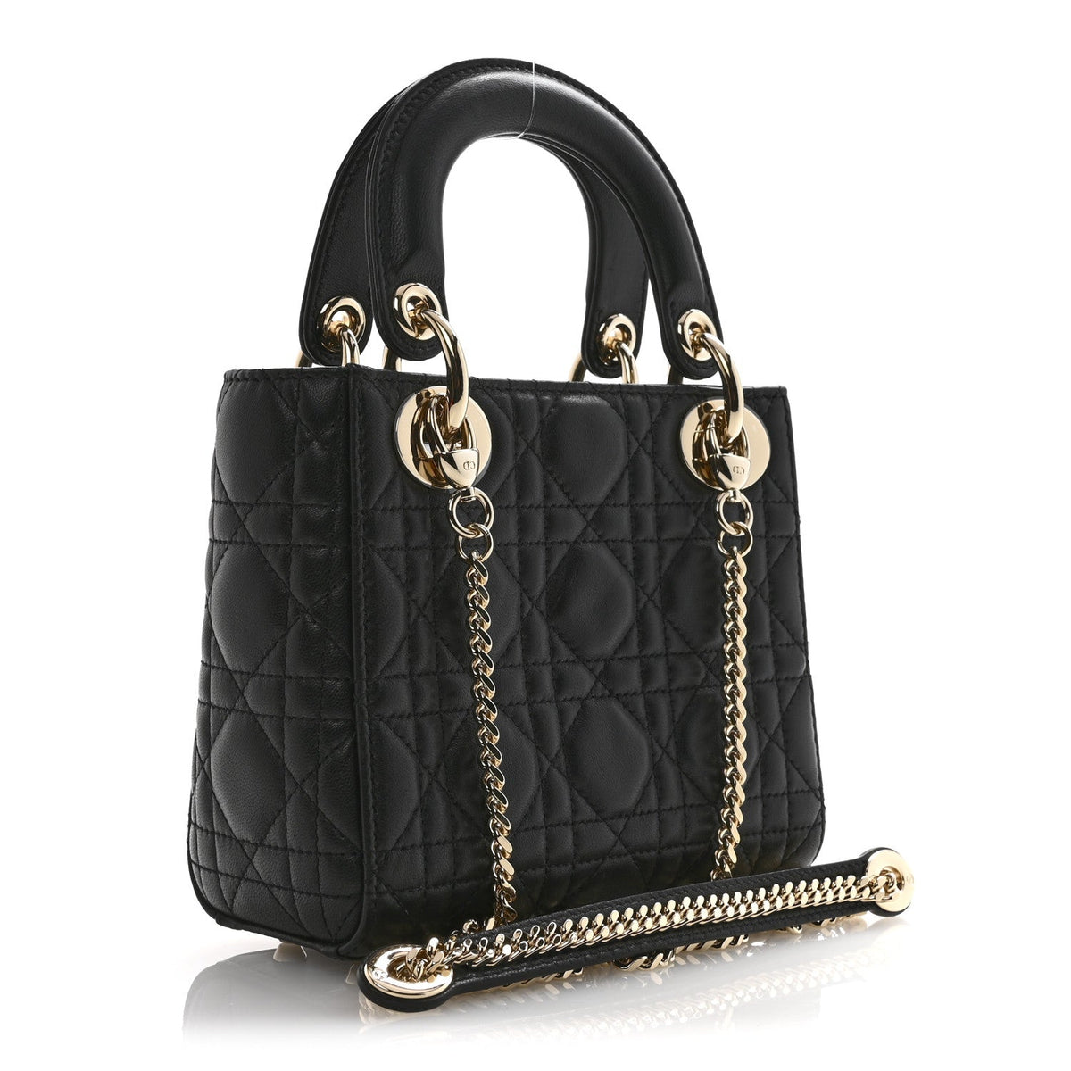Lambskin Cannage Mini Lady Dior Black