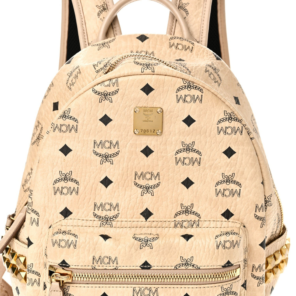 Visetos Small Side Stud Stark Backpack Beige