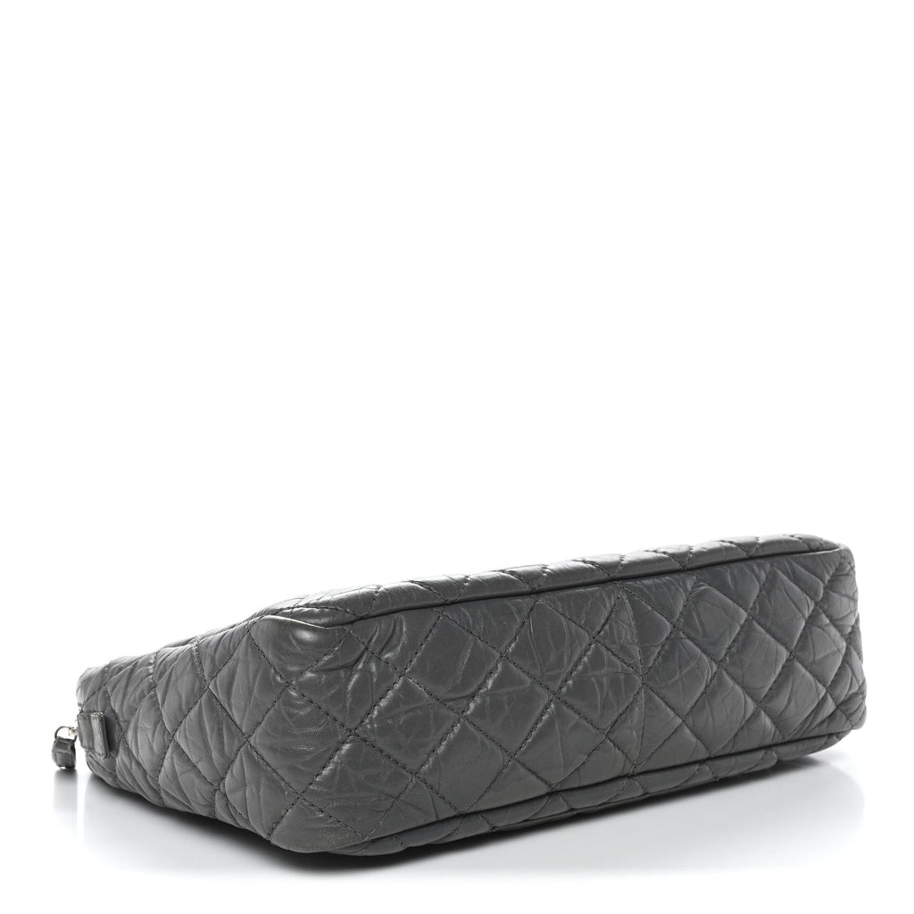 Aged Calfskin Quilted Large Reissue Camera Case Grey