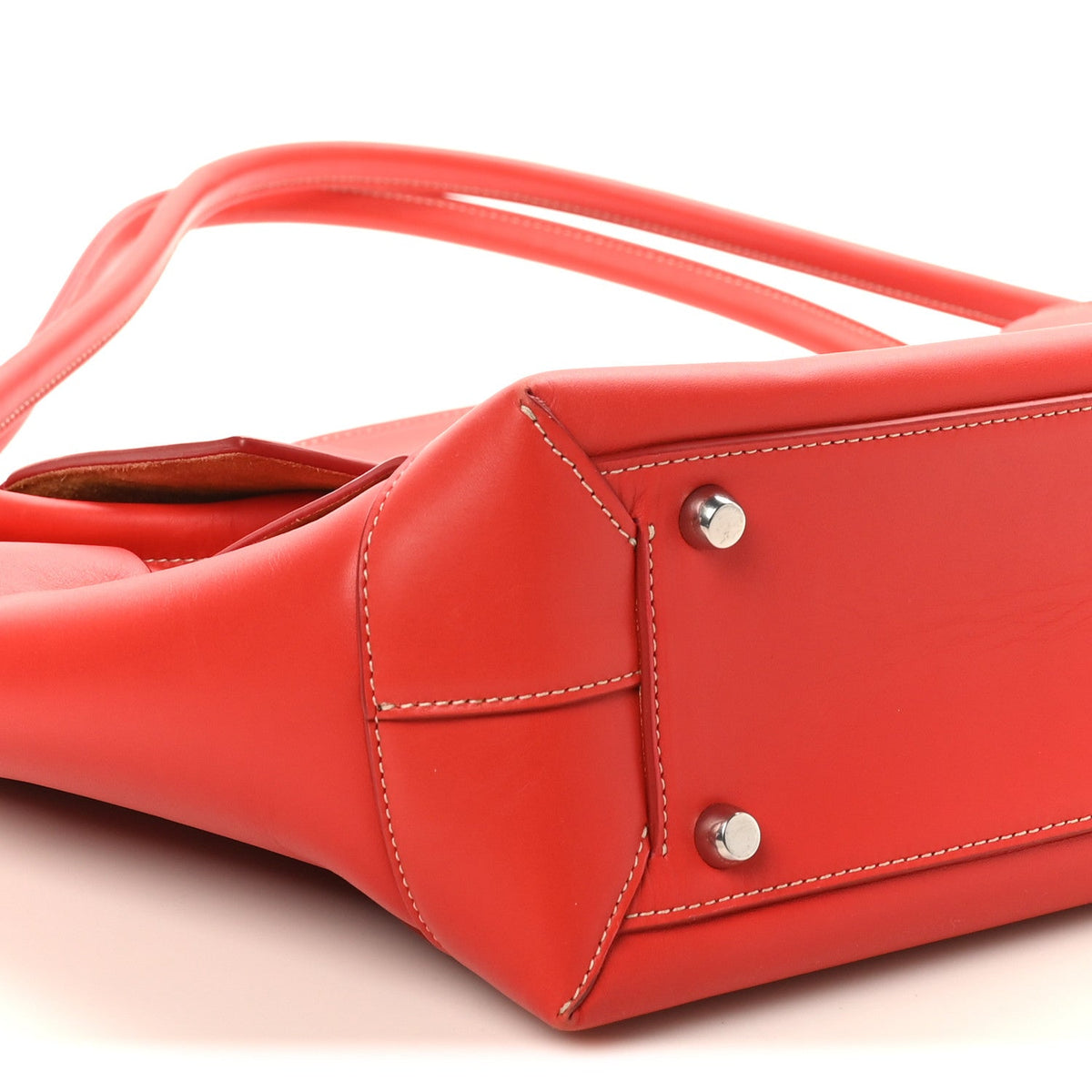 French Calfskin Maxi Intrecciato Medium Arco Red