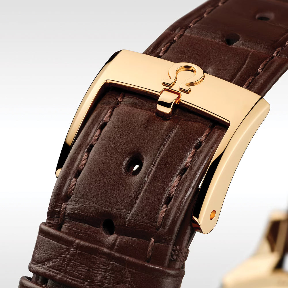 Seamaster Heritage Milano Cortina 2026 Moonshine‚ Gold 37mm - White on Leather Strap