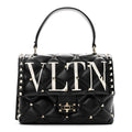 Lambskin VLTN Print Candystud Top Handle Bag Black