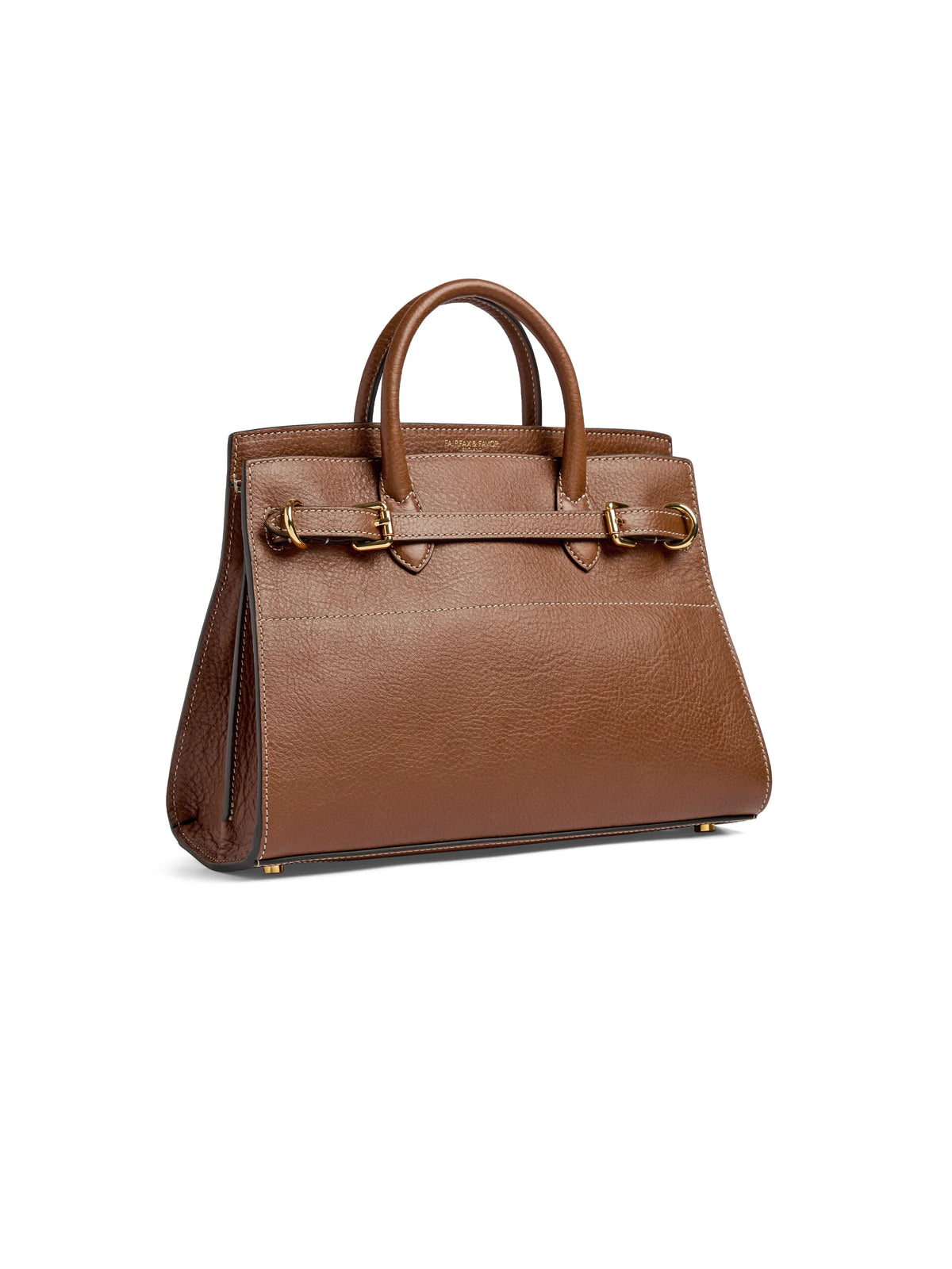Town & Country Collection - Top Handle Bag - Tan Pebbled Leather