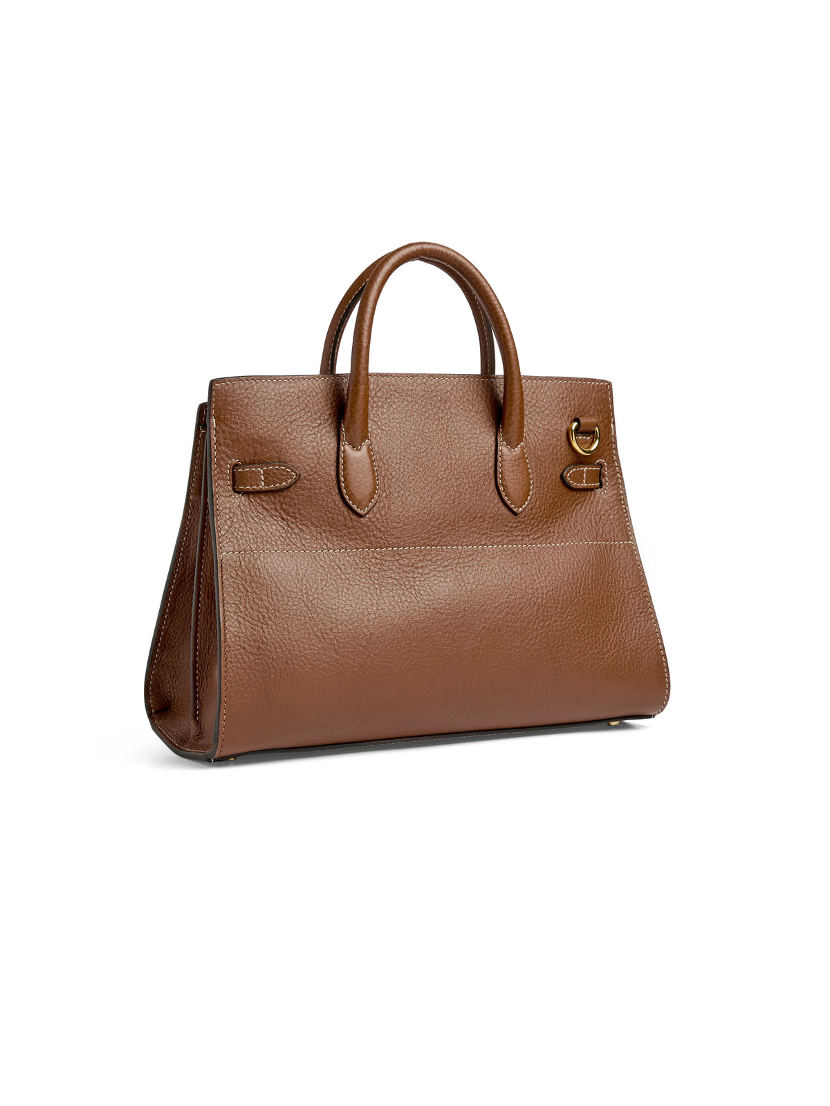 Town & Country Collection - Top Handle Bag - Tan Pebbled Leather