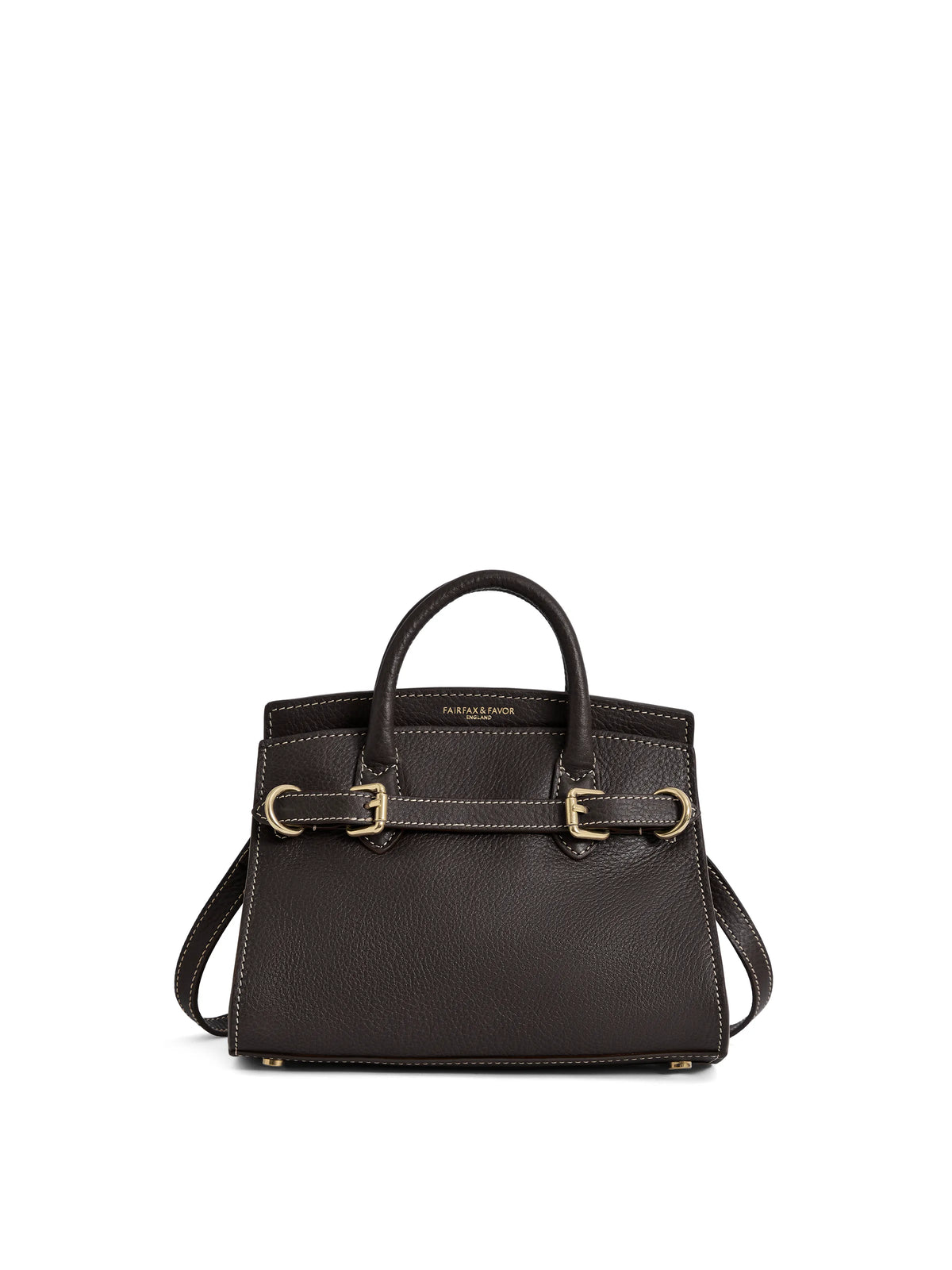 Town & Country Collection - Micro Top Handle Bag - Choc Pebbled Leather