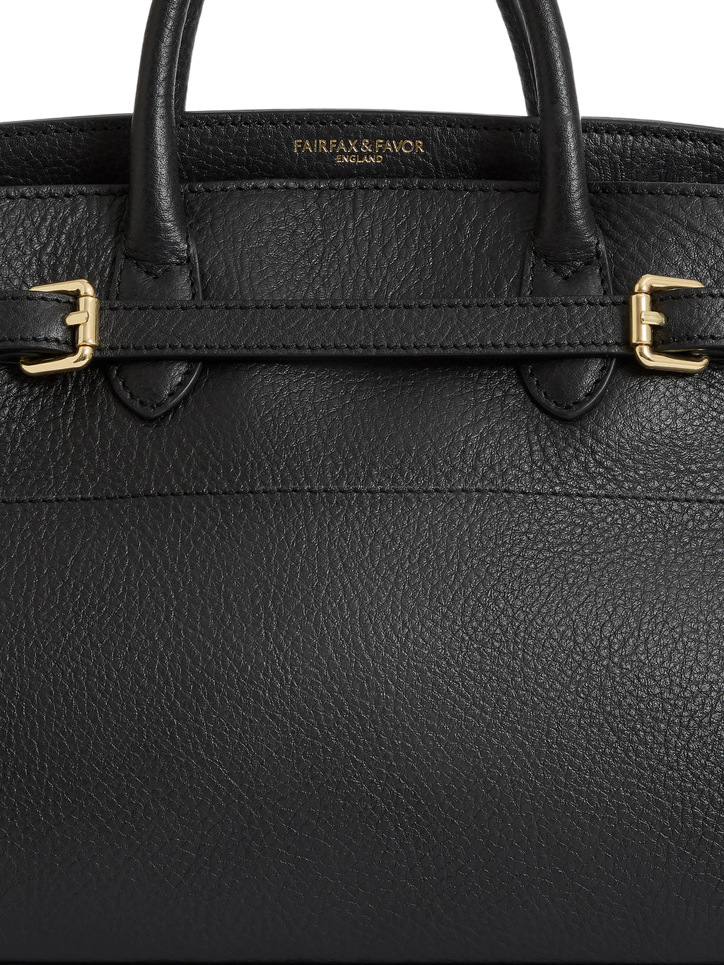 Town & Country - Top Handle Bag - Black Pebbled Leather