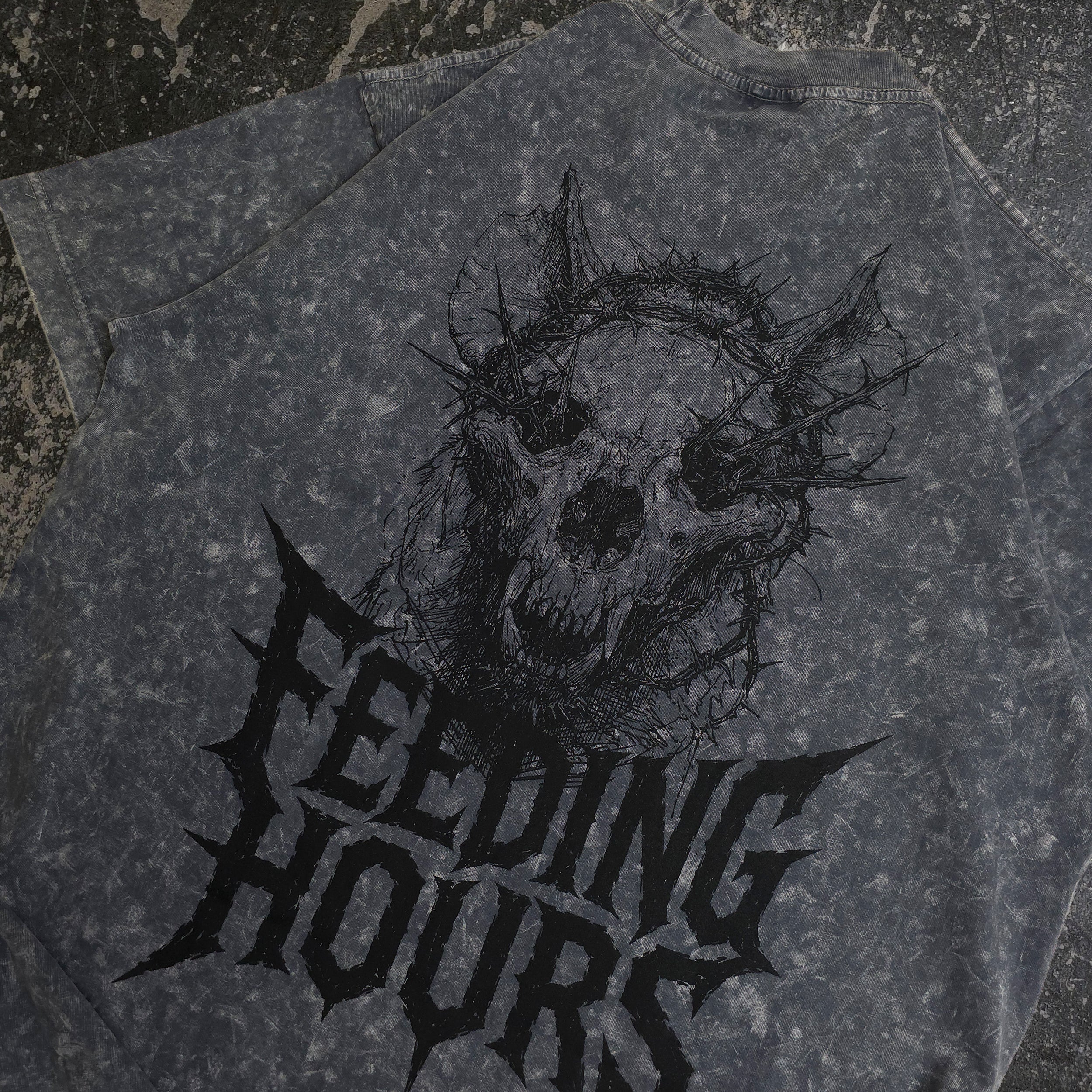 Feeding Hours V T-Shirt Mineral Grey