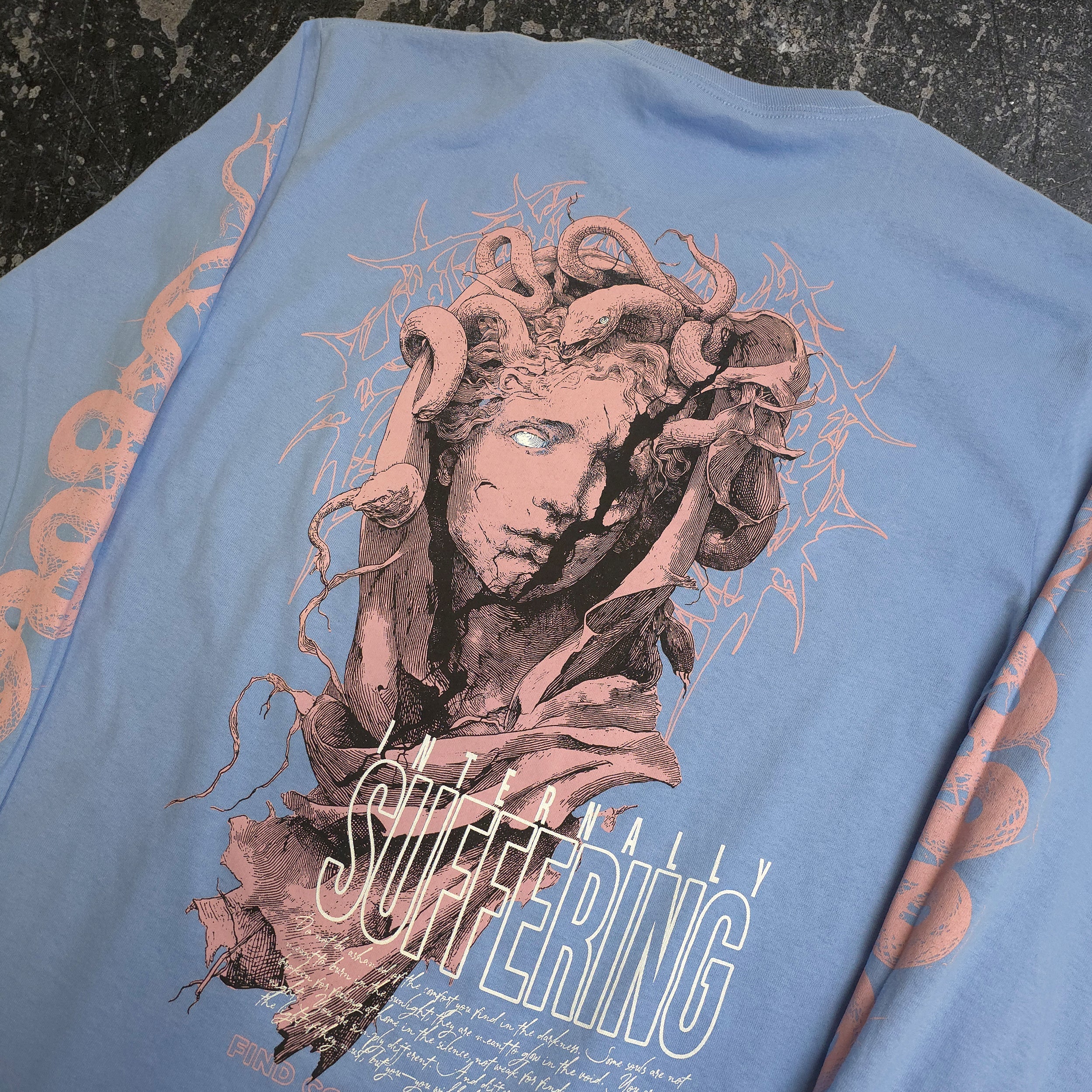 Internal Suffering Long Sleeve T-Shirt Carolina Blue