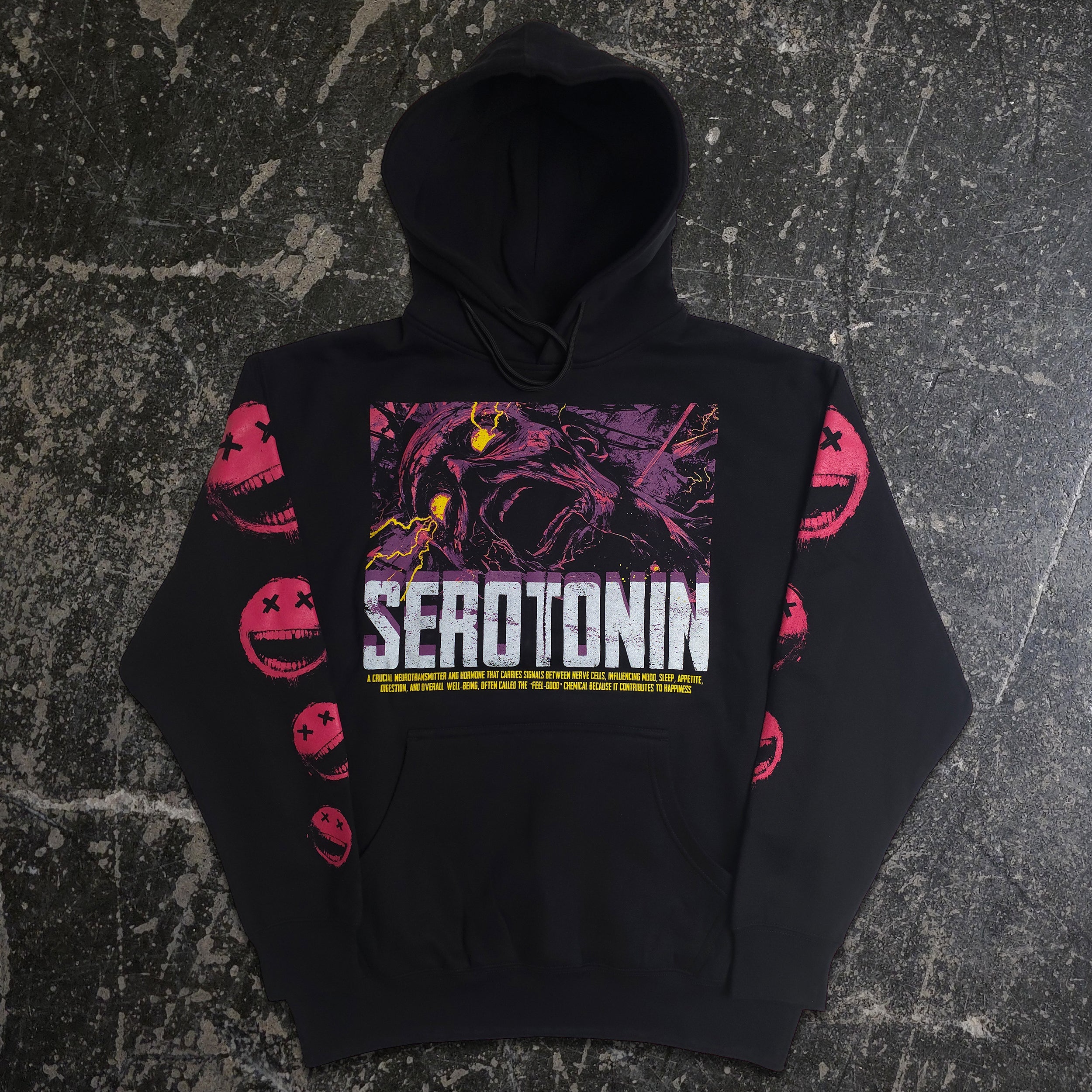 Serotonin Pullover Hoodie Black