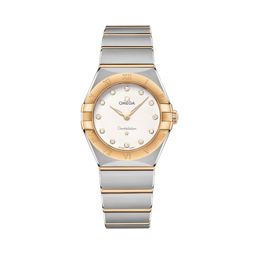 Constellation Quartz Yellow Gold and Steel 28mm - White on Bracelet