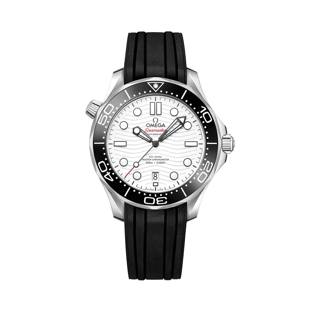 Seamaster Diver 300M 42mm - White on Rubber Strap