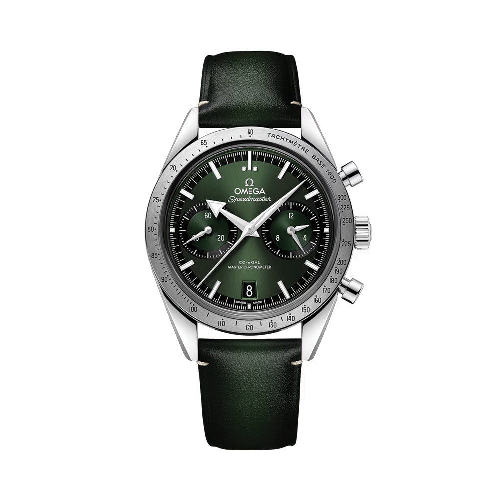 Speedmaster '57 40.5mm - Green on Leather Strap