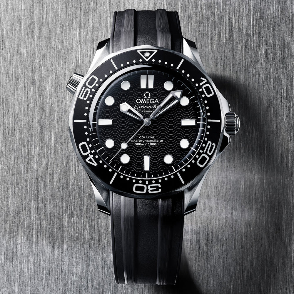 Seamaster Diver 300M Aluminum Bezel 42mm - Black on Rubber Strap
