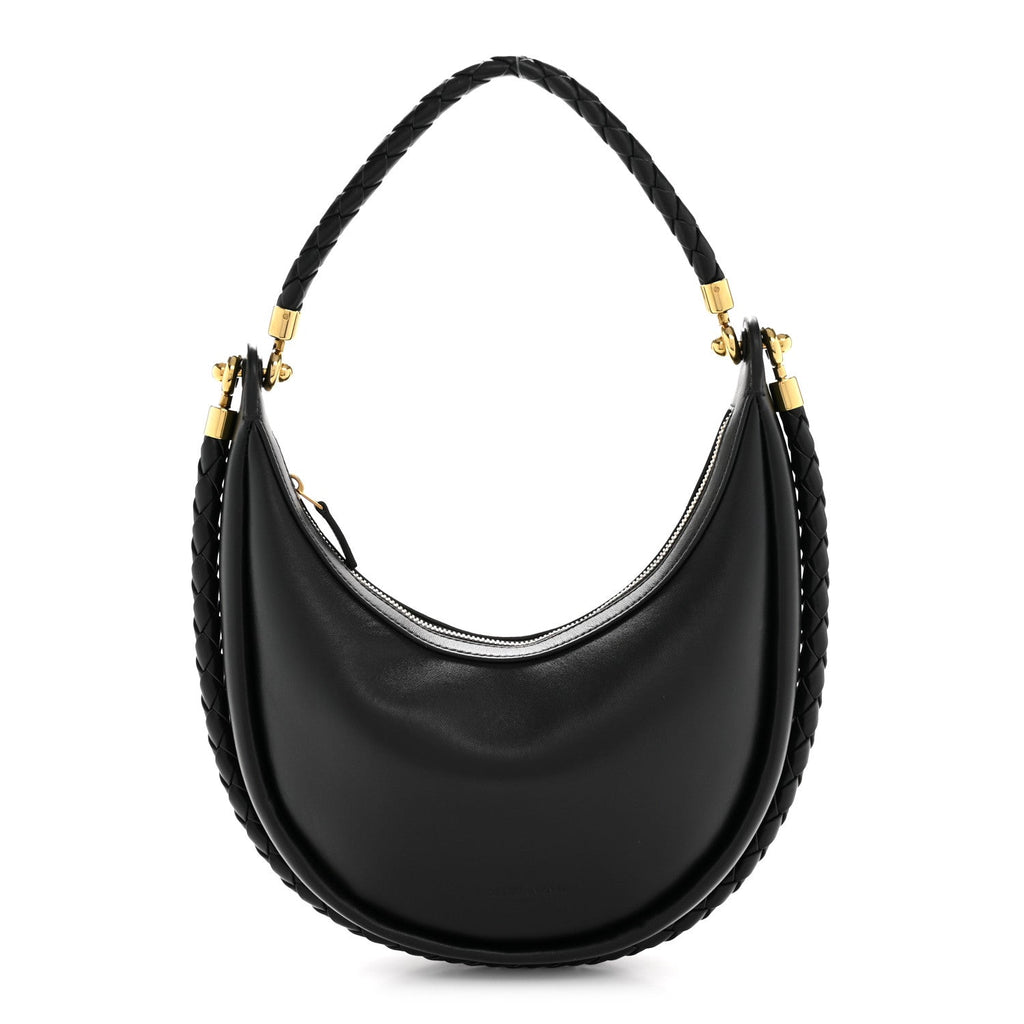 Smooth Calfskin Hula Hoop Shoulder Bag Black