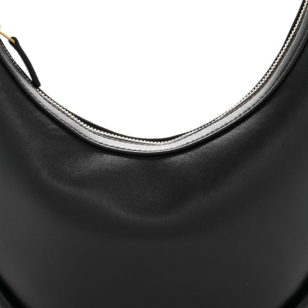 Smooth Calfskin Hula Hoop Shoulder Bag Black