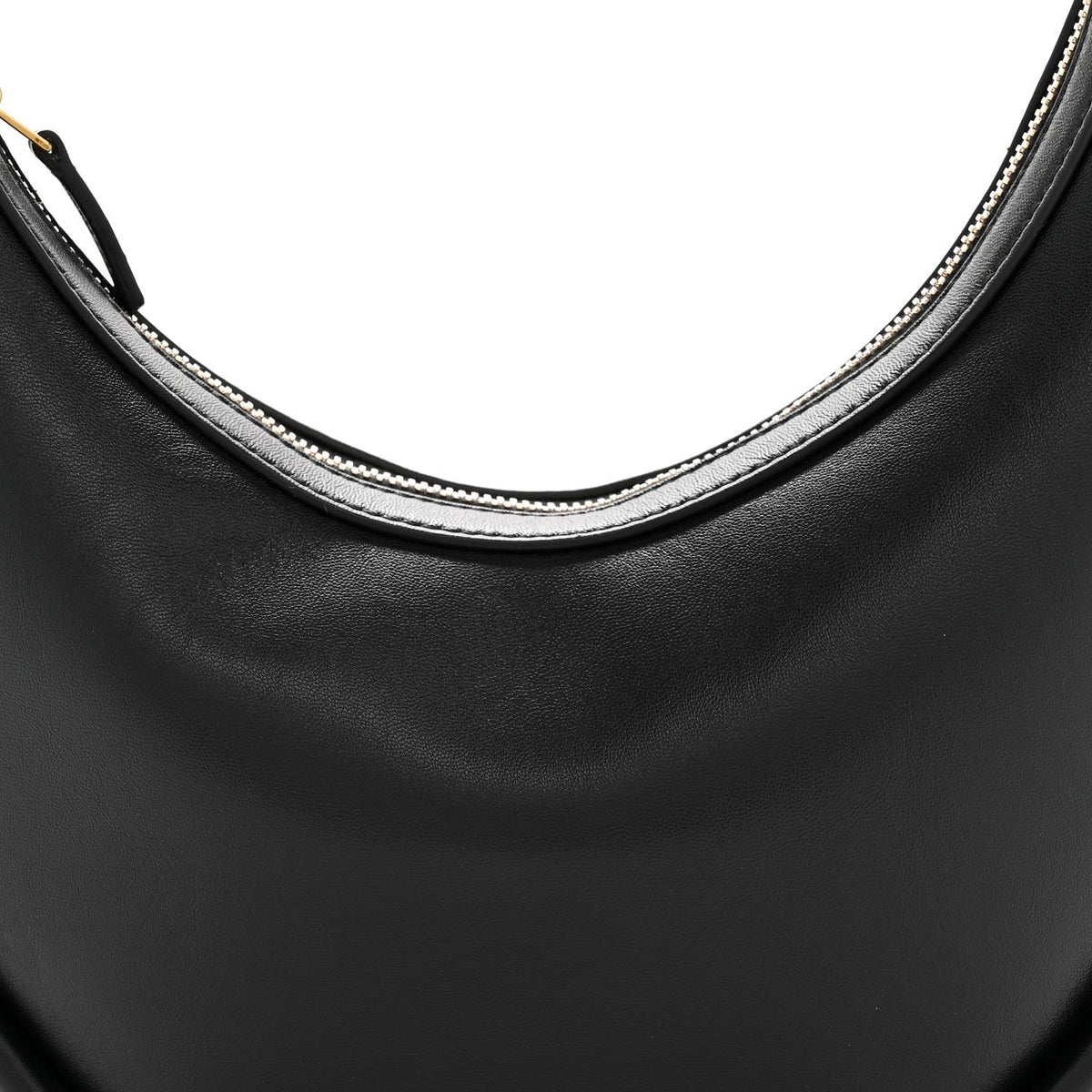 Smooth Calfskin Hula Hoop Shoulder Bag Black
