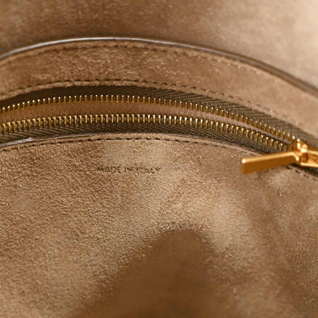 Soft Grained Calfskin Small Sangle Bucket Bag Taupe