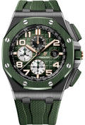 Audemars Piguet Royal Oak Offshore Selfwinding Chronograph - Stainless Steel - Green Strap - Green Dial - White Sub-Dials - Green Ceramic Bezel - Ref# 26405CE.OO.A056CA.01