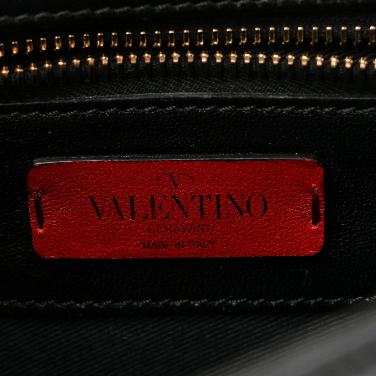 Lambskin VLTN Print Candystud Top Handle Bag Black