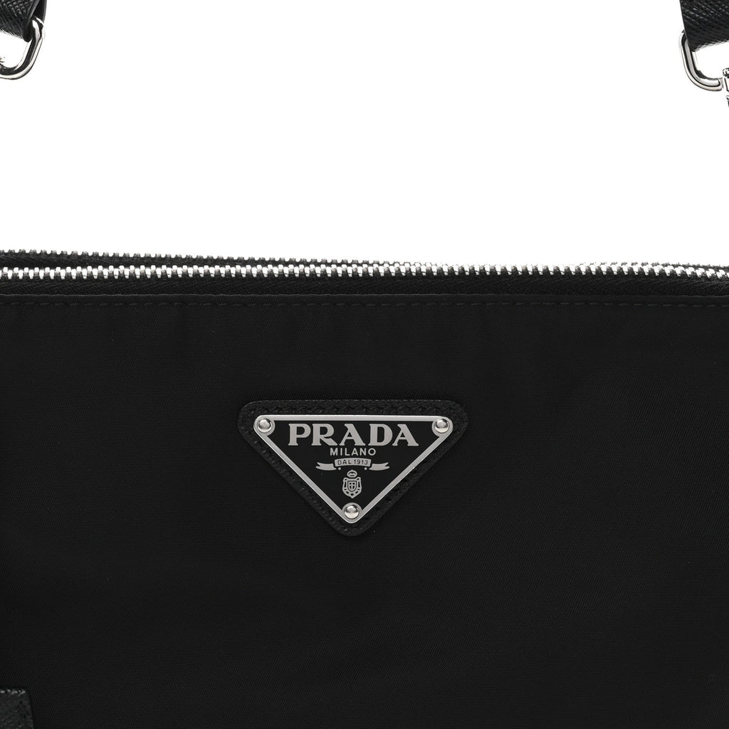 Re-Nylon Saffiano Re-Edition 2000 Double Zip Crossbody Bag Black