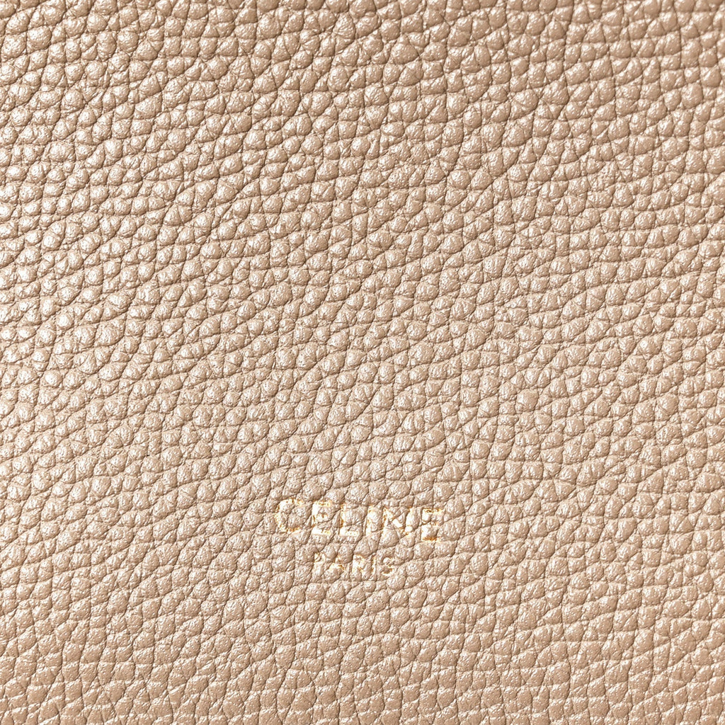 Soft Grained Calfskin Small Sangle Bucket Bag Taupe
