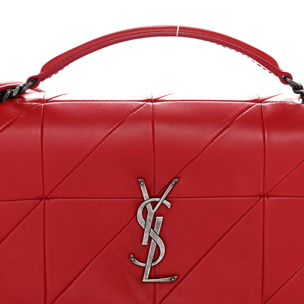 Lambskin Patchwork Monogram Medium Jamie Red