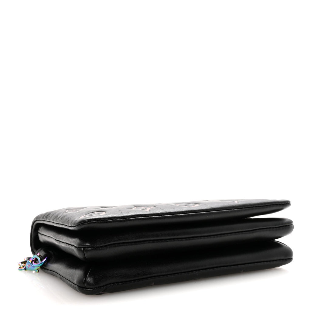 Lambskin Embossed Monogram Scarabeo Pochette Coussin Black
