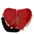 Patent Heart Monogram Crossbody Red