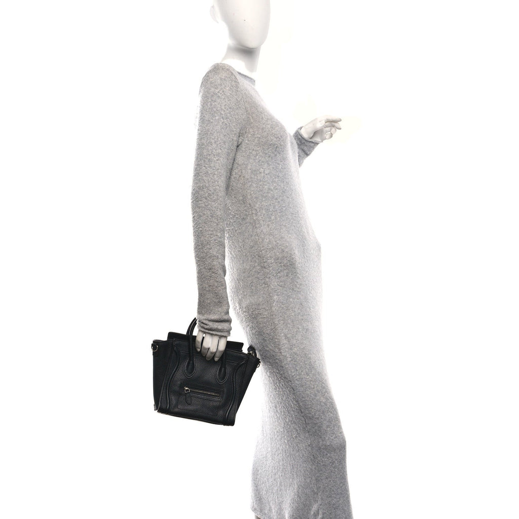 Pebbled Calfskin Nano Luggage Black