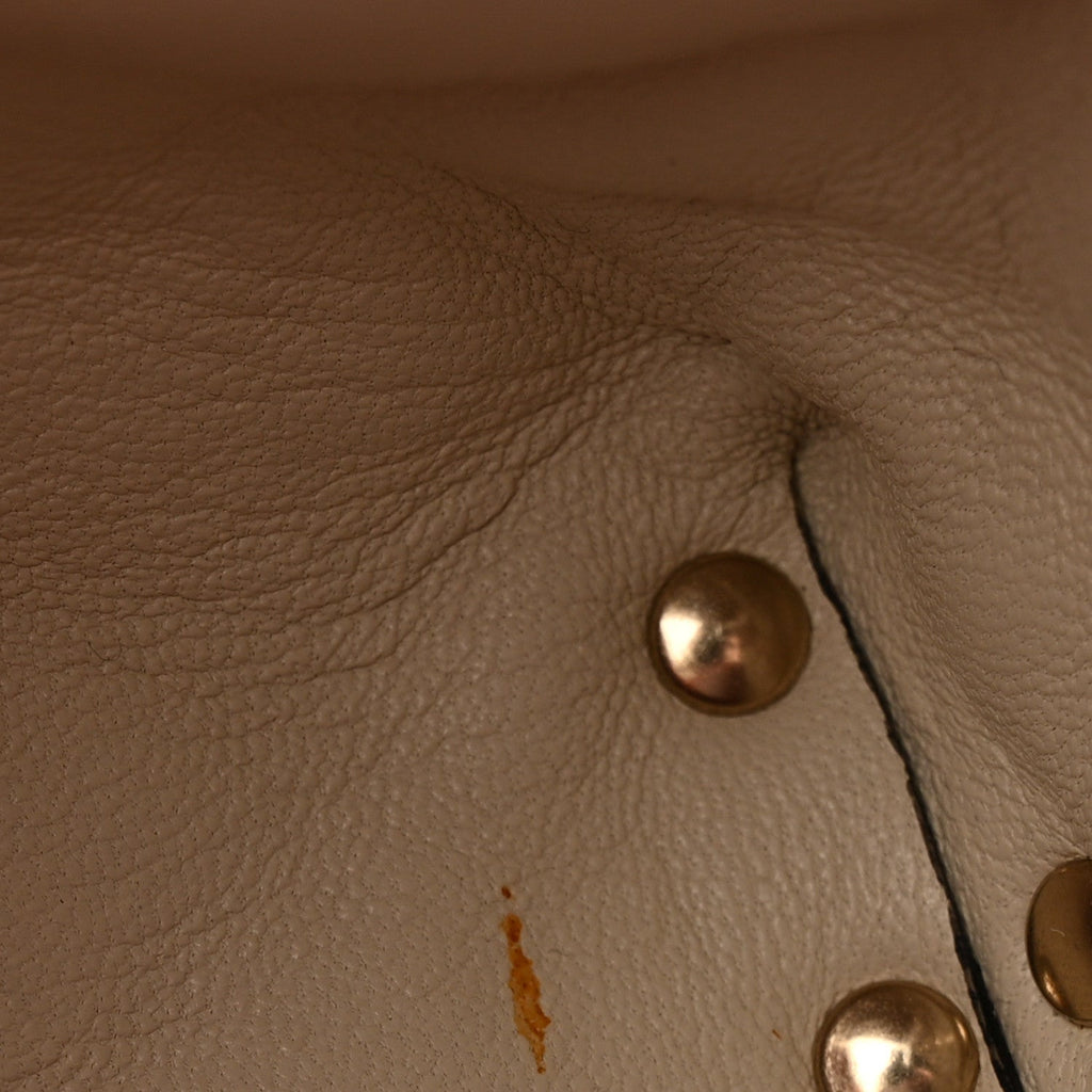 Lambskin Rockstud Spike Belt Bag 85 Ivory