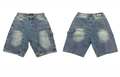 Vintage Washed Gothic Denim Jorts - Blue