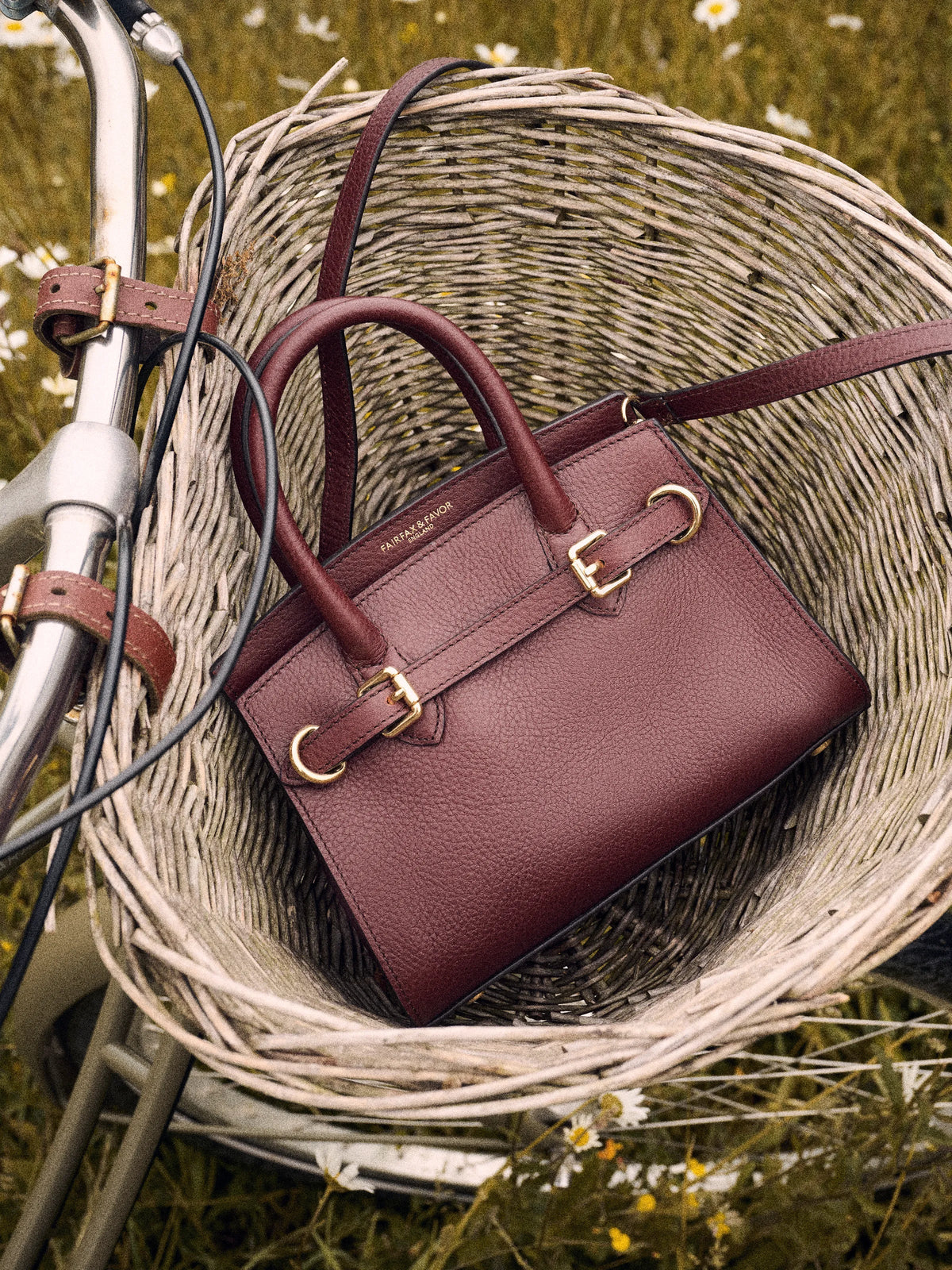 Town & Country - Micro Top Handle Bag - Burgundy Pebbled Leather
